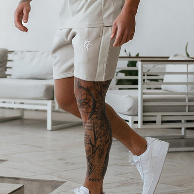 Gym King Contrast Panel Short - Taupe/Light Stone/White