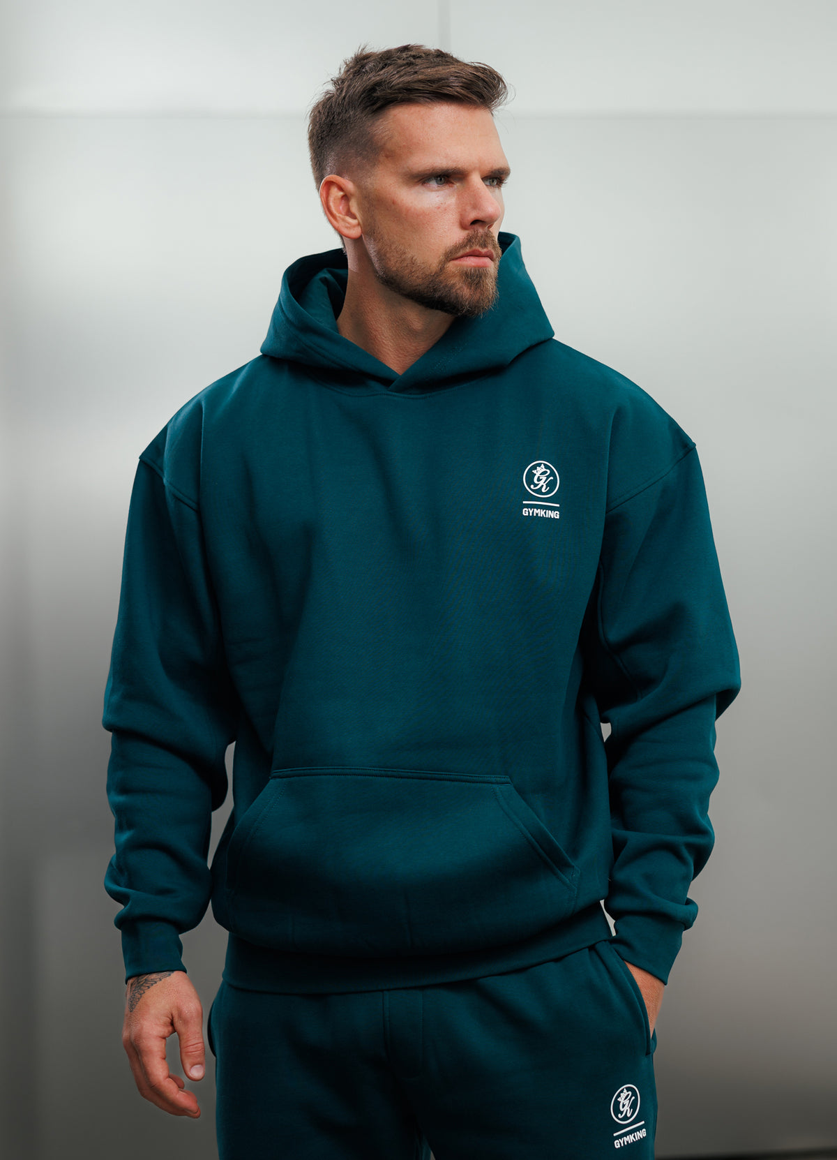 Gym King Aventus Fleece-Kapuzenjacke – Teal