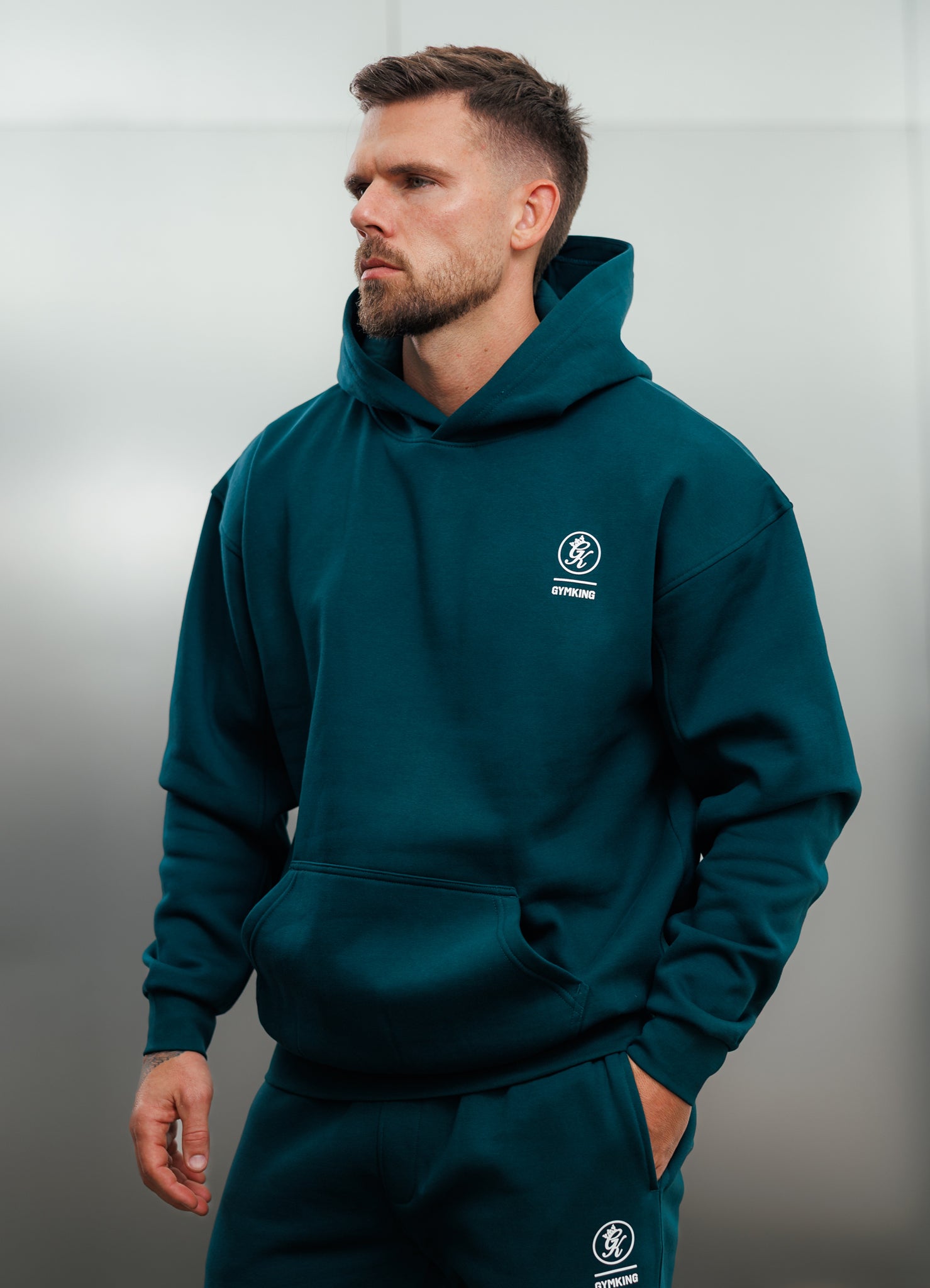 Gym King Aventus Fleece Hood - Teal