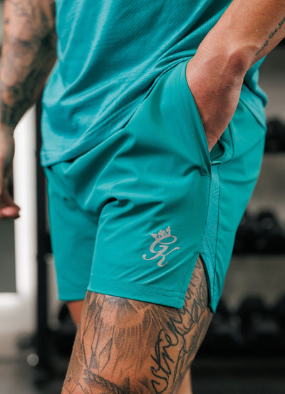 Gym King Geometric Knit 5" Short - Ultra Marine Green