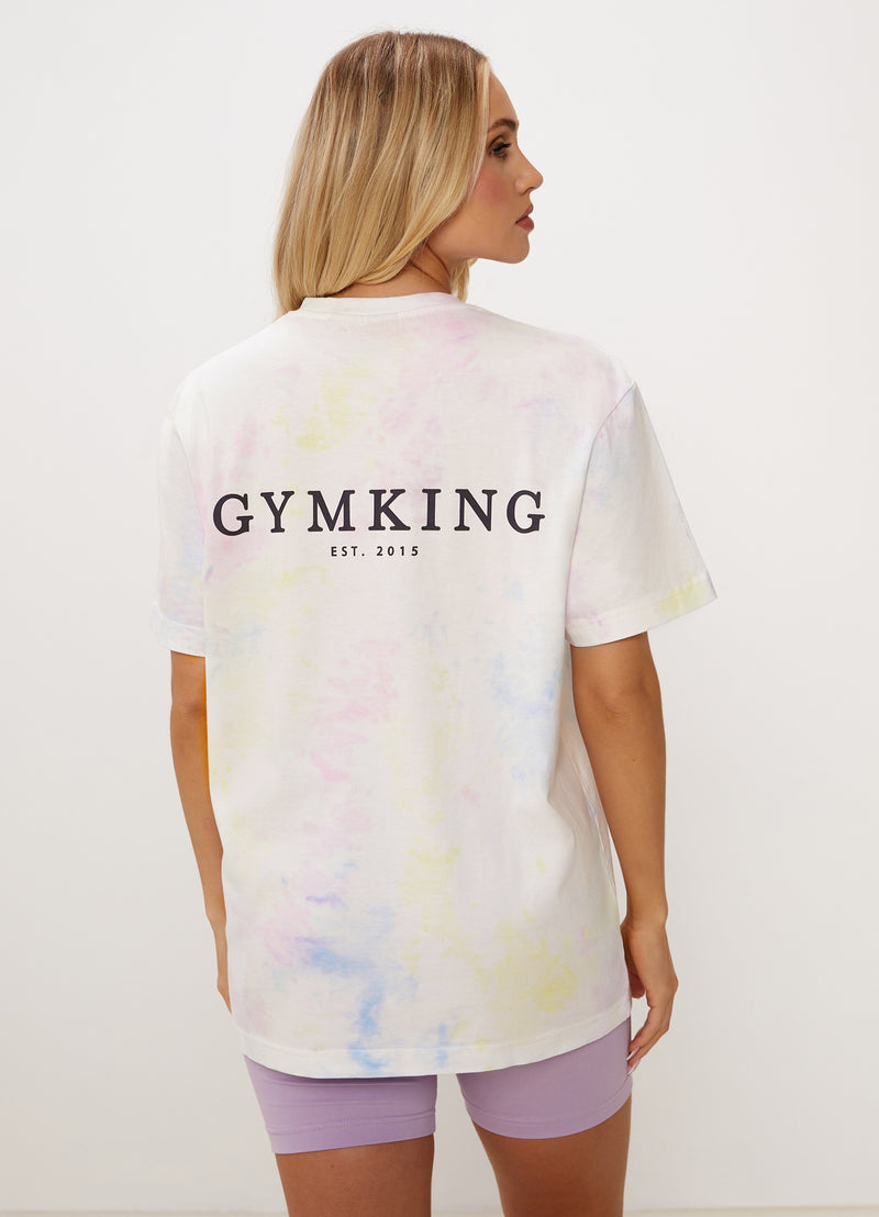 Gym King Established Boyfriend Tee - Pastel Tie Dye