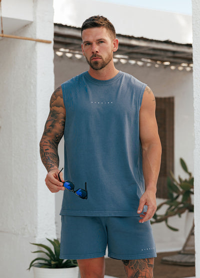 Gym King Purpose Washed Vest - Deep Indigo