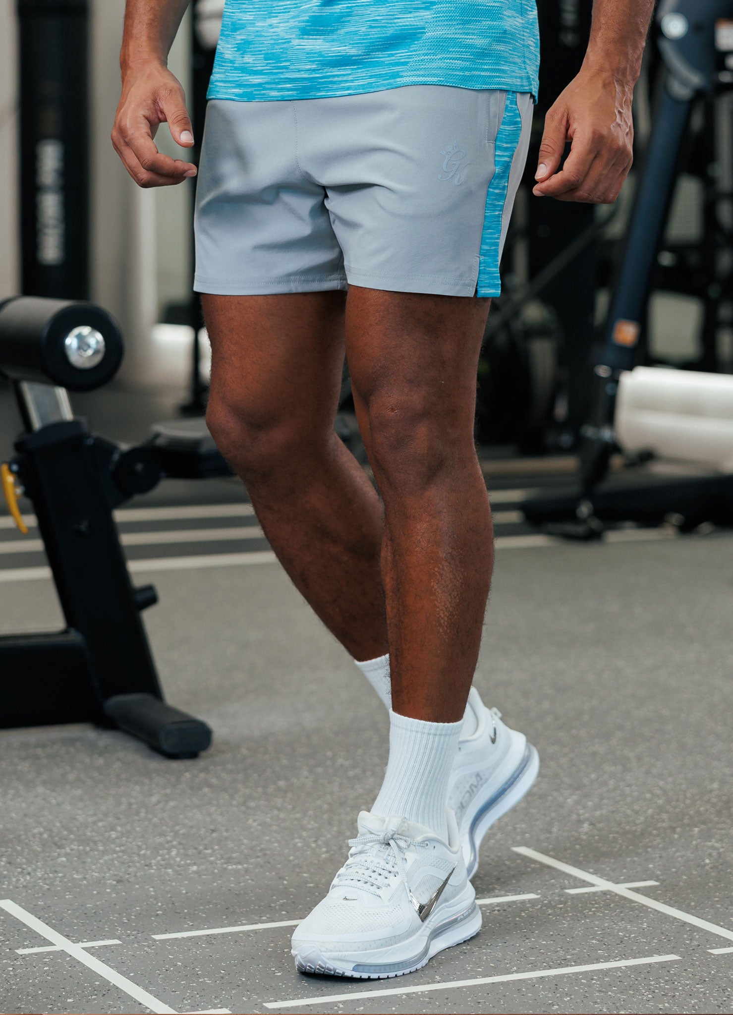 Gym King Energy Space Dye Short - Urban Grey/Ocean Blue Multi