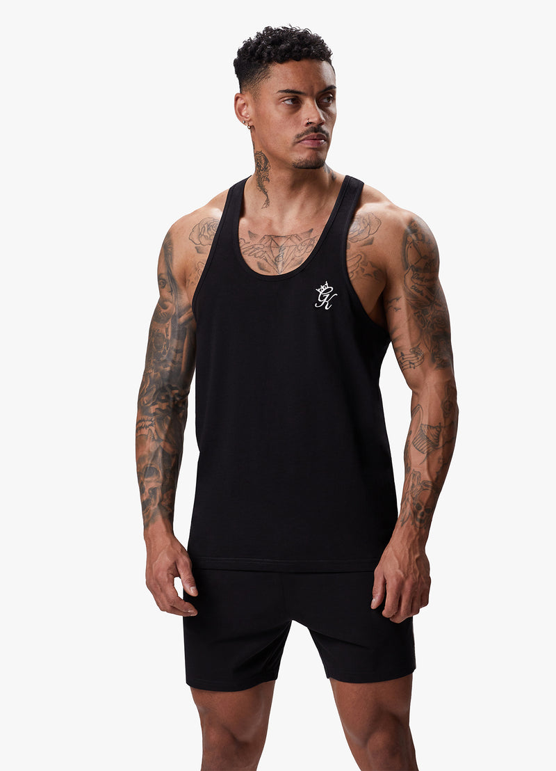 Gym King Stringer Jersey Vest - Black