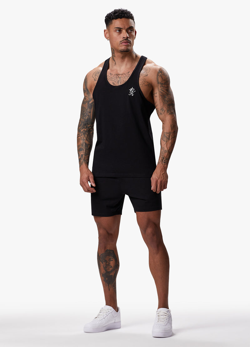 Gym King Stringer Jersey Vest - Black