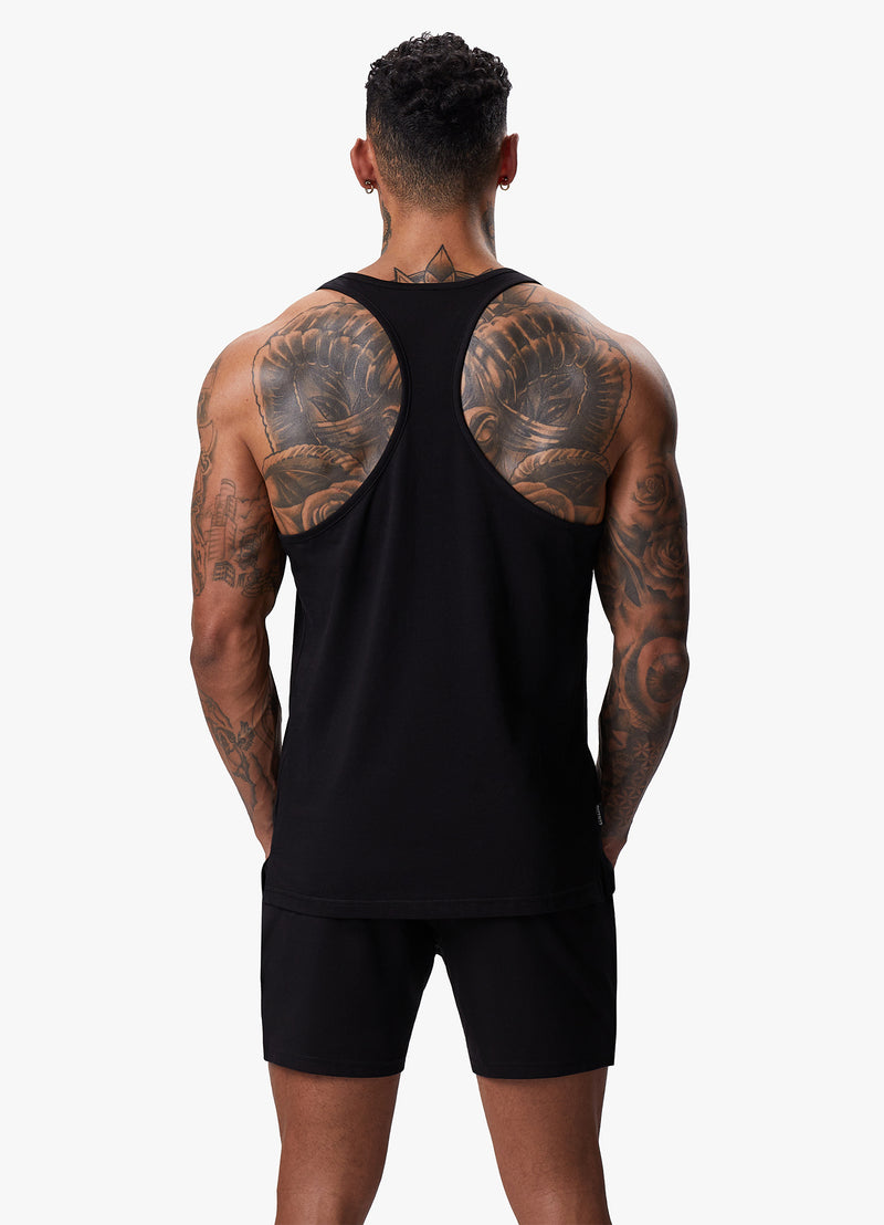 Gym King Stringer Jersey Vest - Black