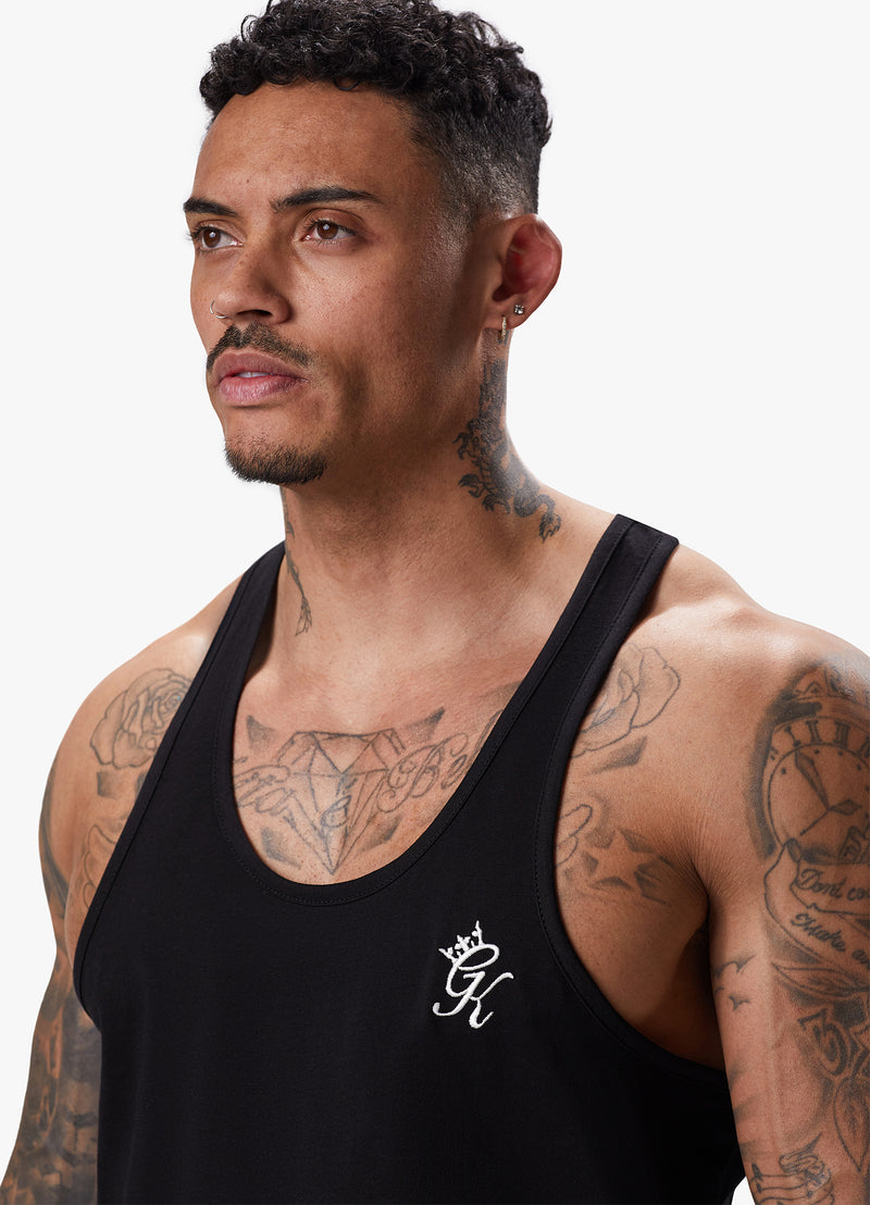 Gym King Stringer Jersey Vest - Black