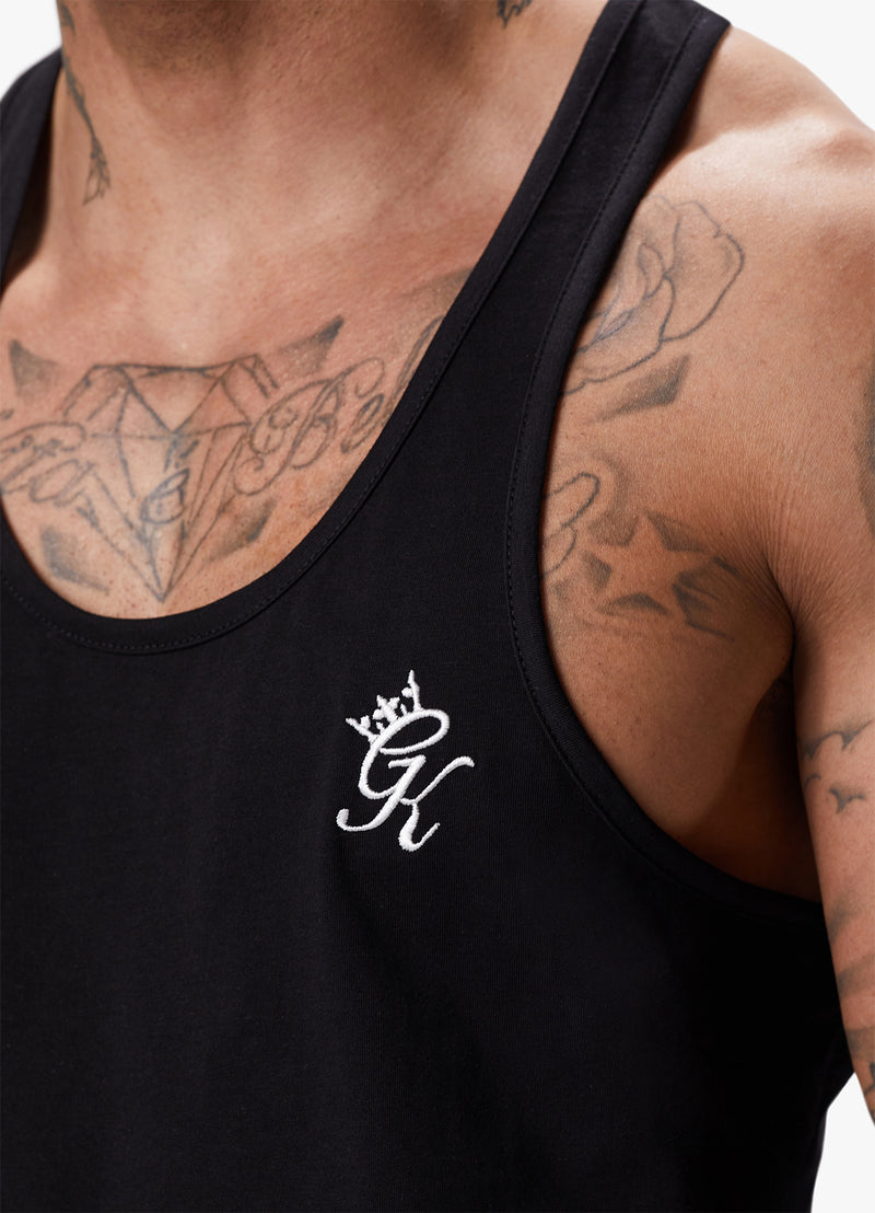 Gym King Stringer Jersey Vest - Black