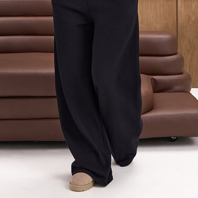 Gym King Waffle Mid Rise Trouser - Black