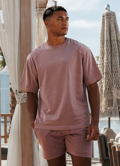 Gym King Purpose Washed Tee - Dusky Mauve