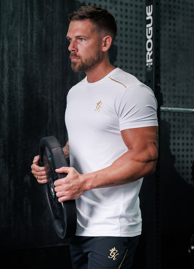 Gym King Flex Tee - White/Gold