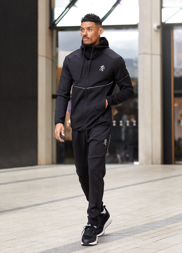 Gym King Reflect Poly Tracksuit - Black/Silver