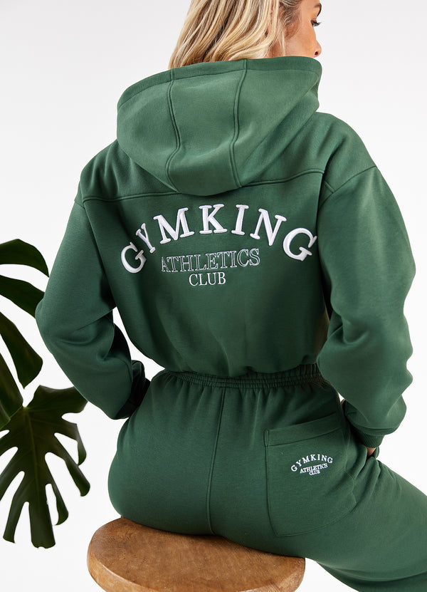 Gym King Athletics Club Full Zip Hood - Racing Green