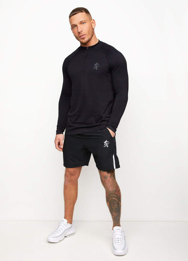 Gym King Sport Seamless Knit ¼ Zip Funnel – Black