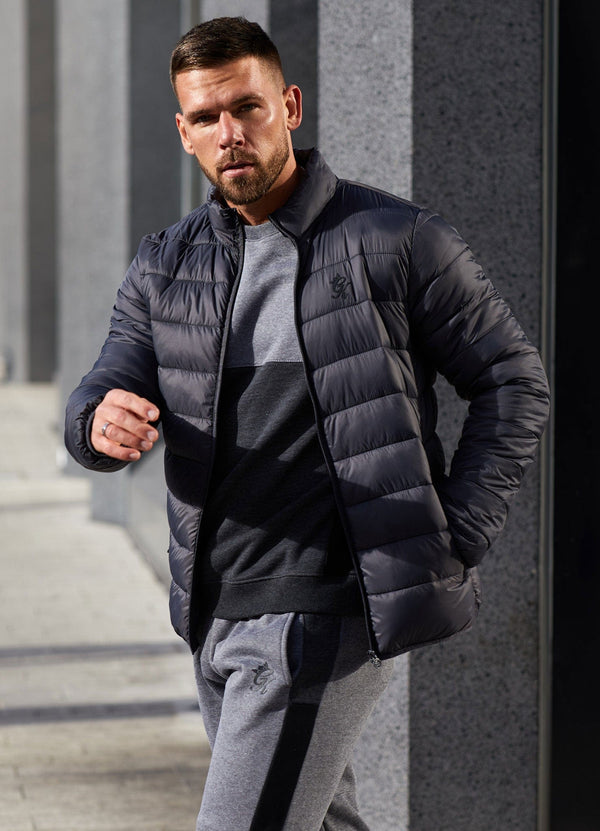 Gym King Lightweight Packaway Puffer Jacket - Dark Grey