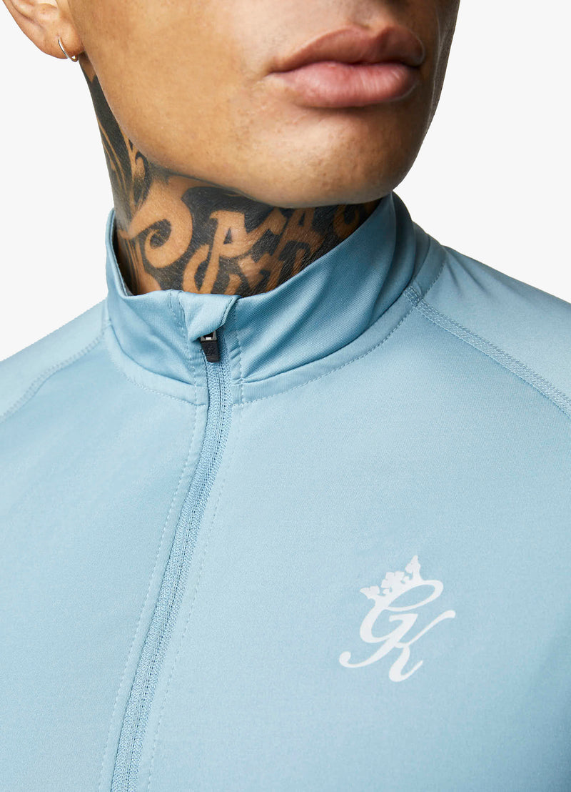Gym King Contrast Flex 1/4 Zip - Smoke Blue