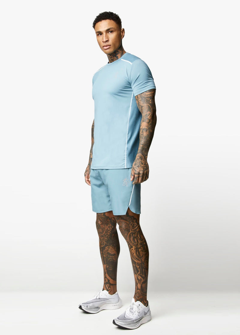 Gym King Contrast Flex Tee - Smoke Blue
