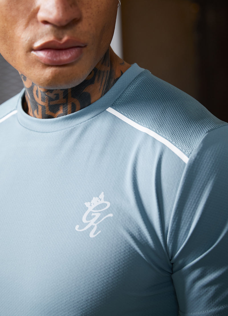Gym King Contrast Flex Tee - Smoke Blue