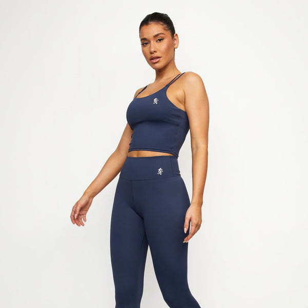 Gym King 365 Long Line Tank Sports Bra - Indigo Blue