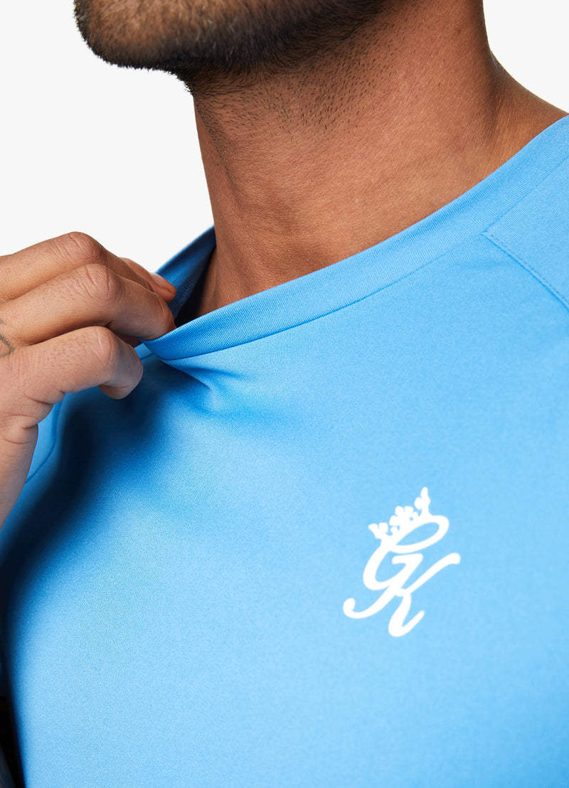 Gym King Core Plus Poly Tee - Azure Blue