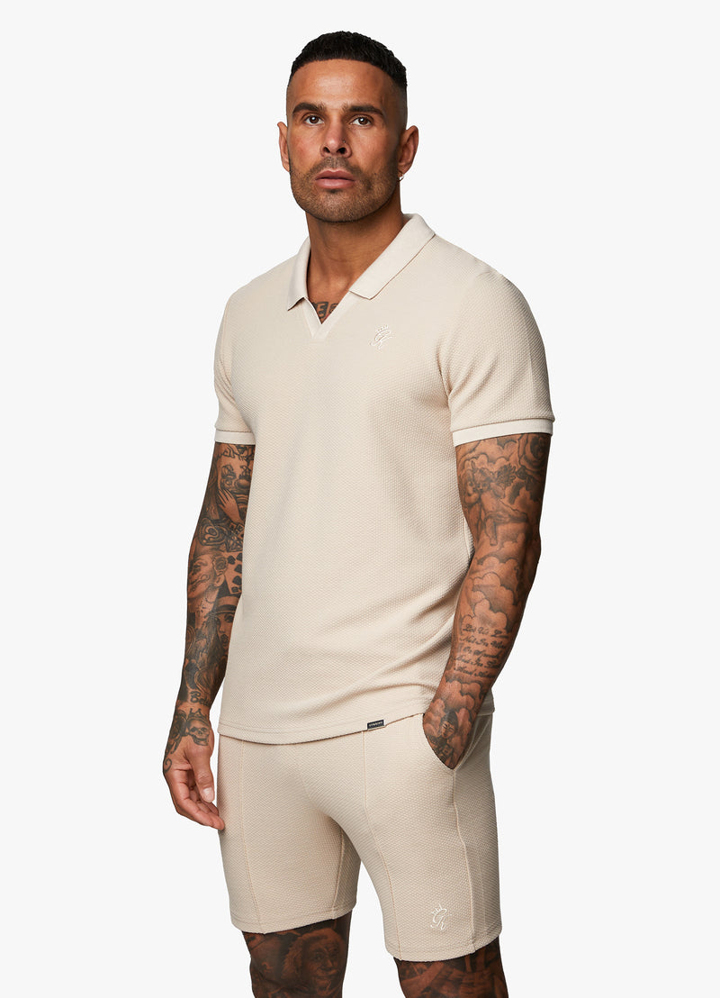 Gym King Signature Texture Polo - Stone