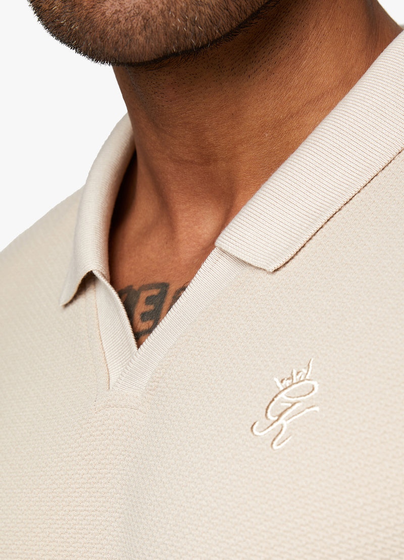 Gym King Signature Texture Polo - Stone