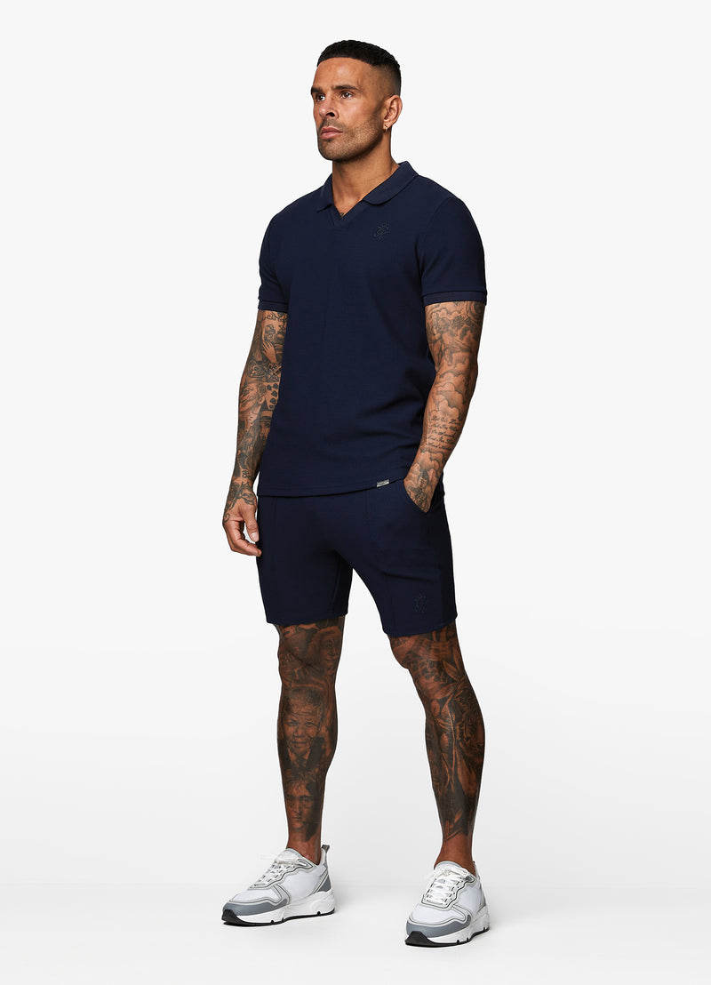 Gym King Signature Texture Polo - Navy