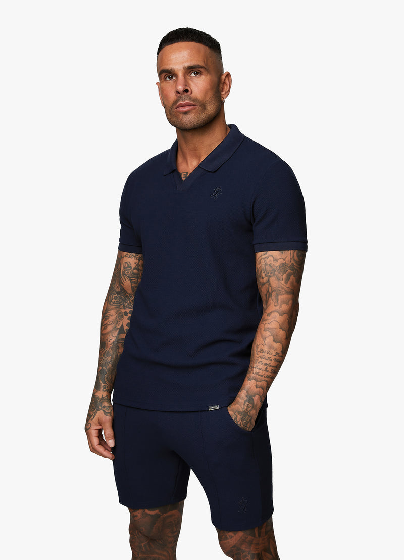 Gym King Signature Texture Polo - Navy