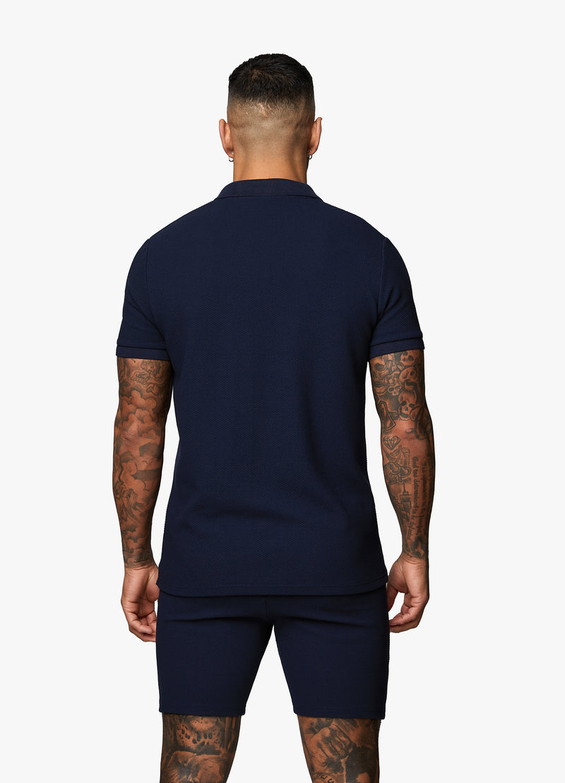 Gym King Signature Texture Polo - Navy