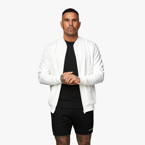 Gym King Signature Knit Bomber - Cream