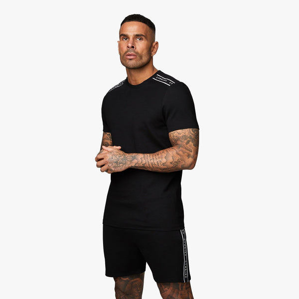 Gym King Signature Taped Tee - Black