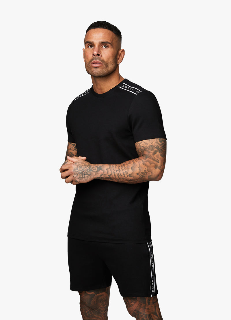 Gym King Signature Taped Tee - Black