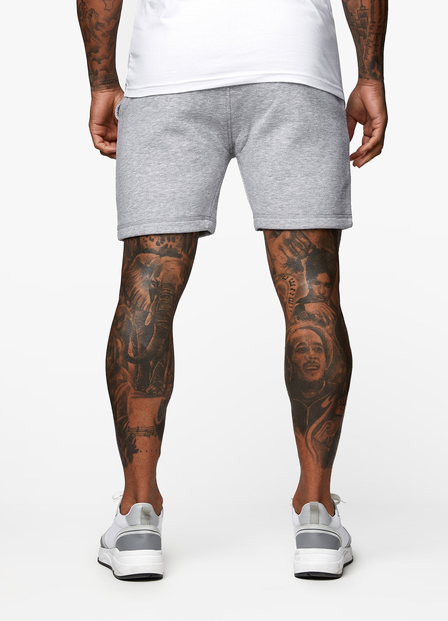 Men’s Gym King fleece grey shorts elastic waistband and side pockets