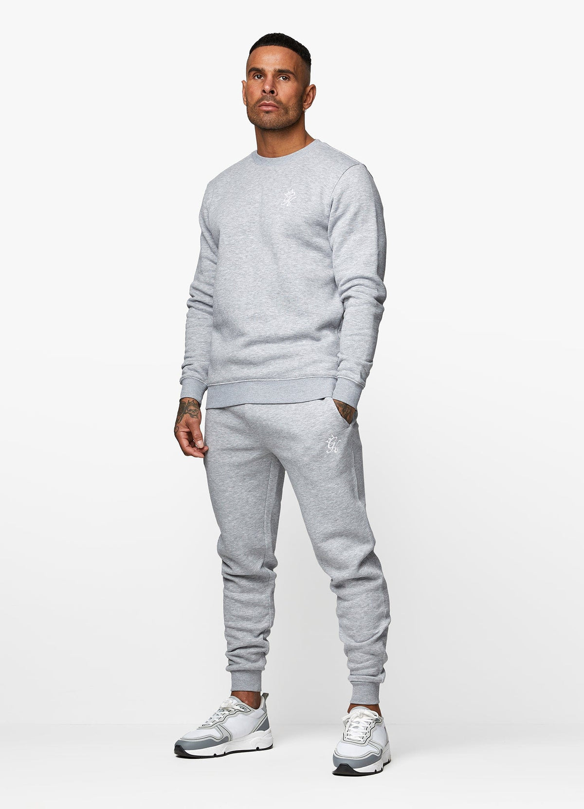 Gym King Fundamental Crew Tracksuit  grey men’s sweatshirt and joggers