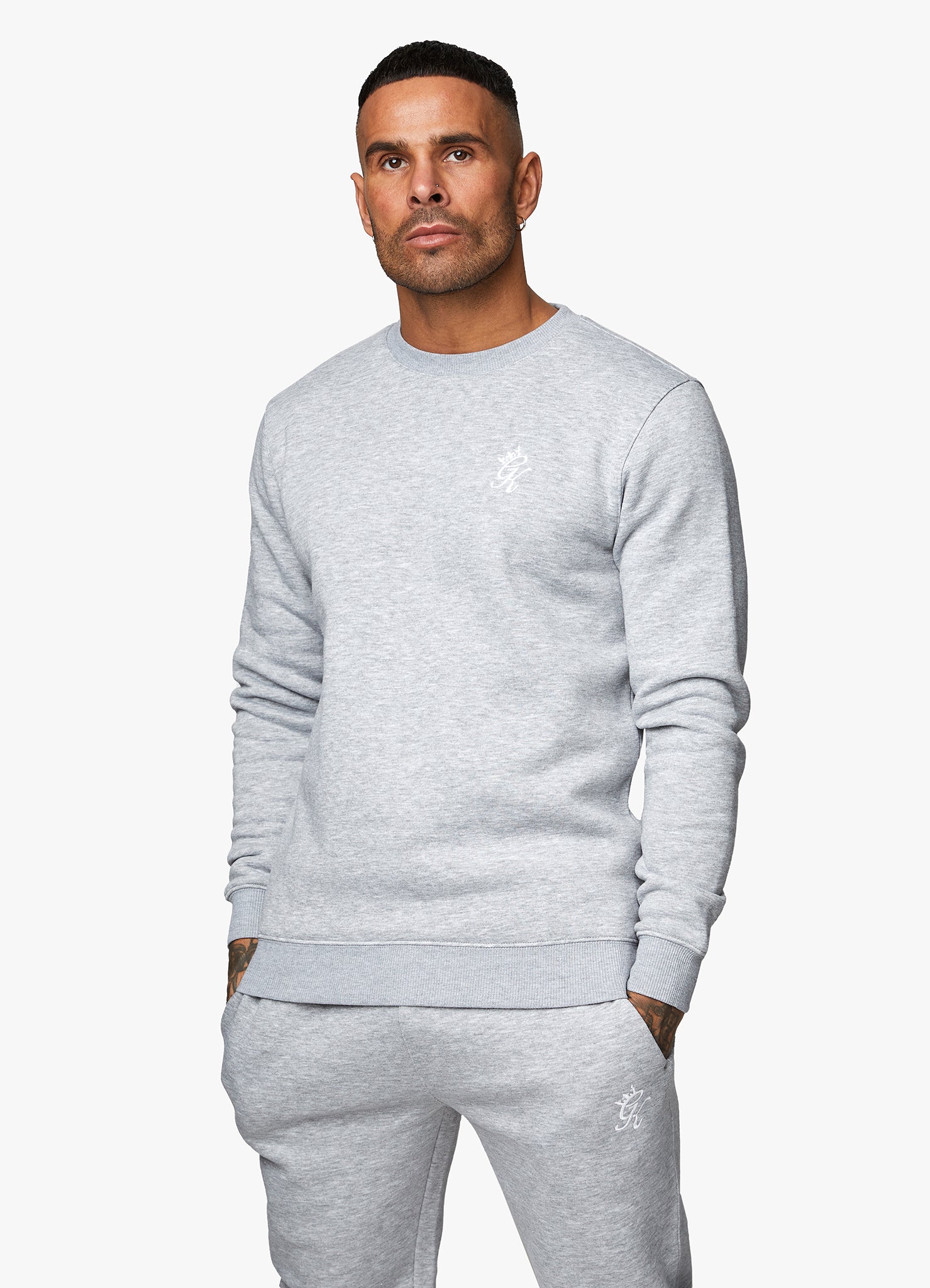 Gym King Fundamental Fleece Sweatshirt Grey Marl GYM KING