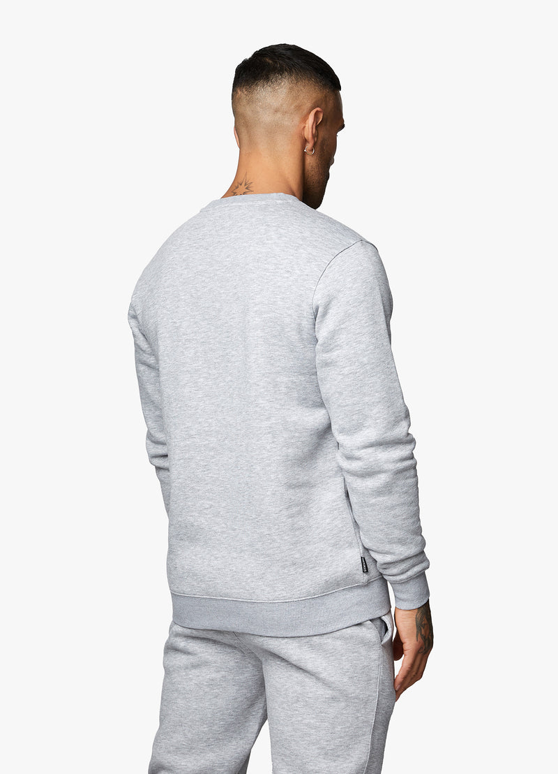 Gym King Fundamental Crew Tracksuit - Grey Marl