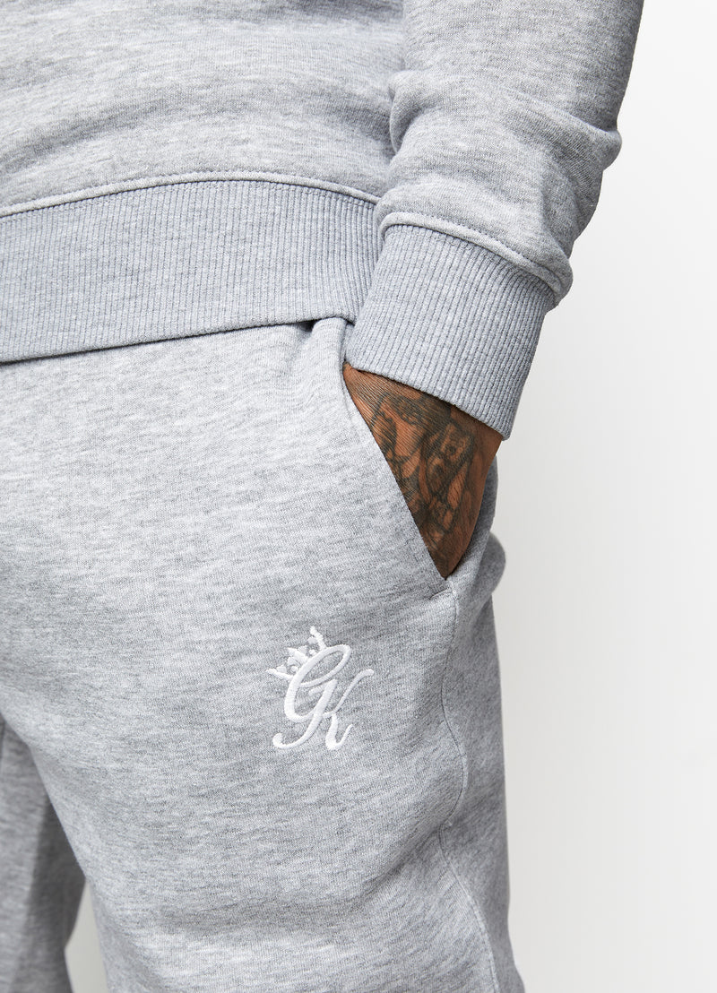 Gym King Fundamental Crew Tracksuit - Grey Marl