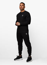 Gym King Fundamental Crew Tracksuit Black front view men’s sweatshirt and joggers thumbnail