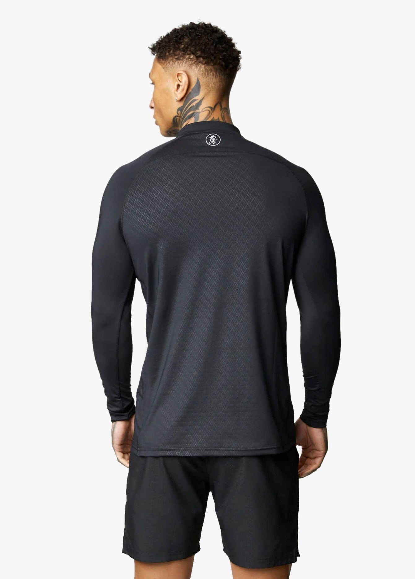 Gym King Debossed Energy 1/4 Zip Funnel - Black