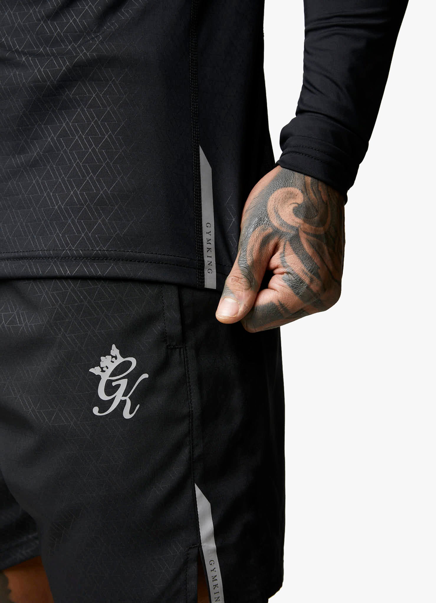 Gym King Debossed Energy 1/4 Zip Funnel - Black