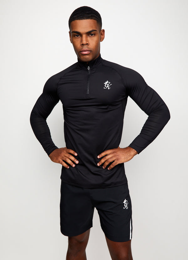 Gym King Performance 1/4 Zip Funnel - Black