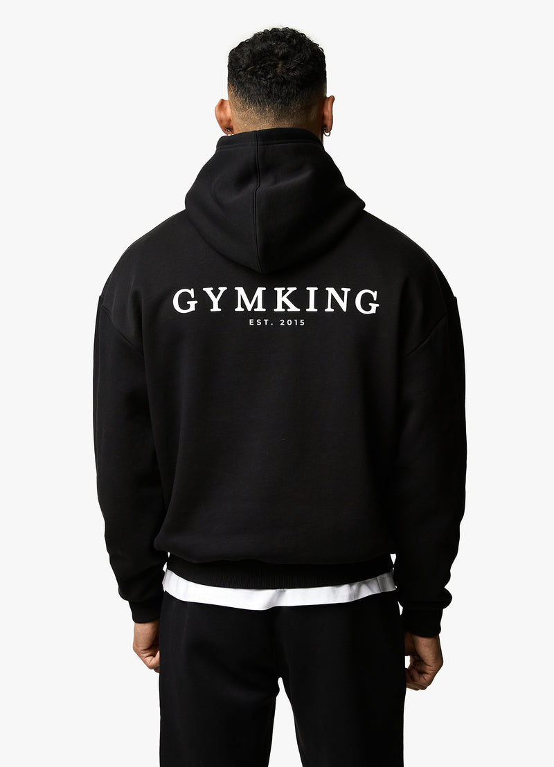 Gym King Oversized Logo Hoodie - Black