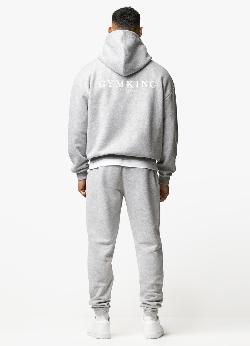 Gym King Established Hood - Light Grey Marl