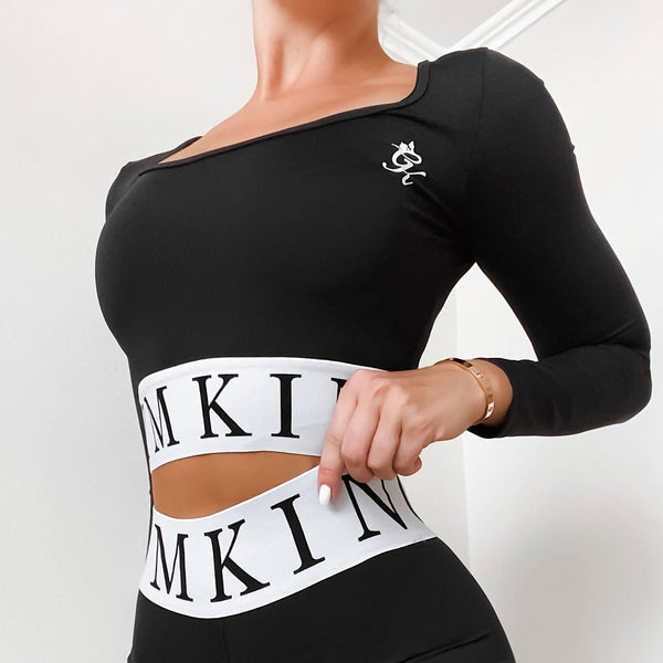 Gym King Sport Focus LS Crop - Black/White.2