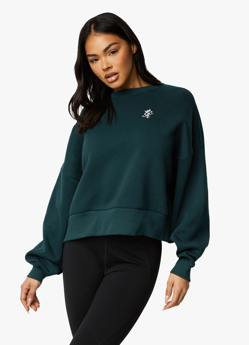 Gym King Fundamental Fleece Crew - Pine Green