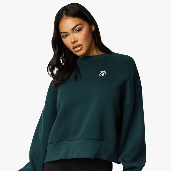 Gym King Fundamental Fleece Crew - Pine Green