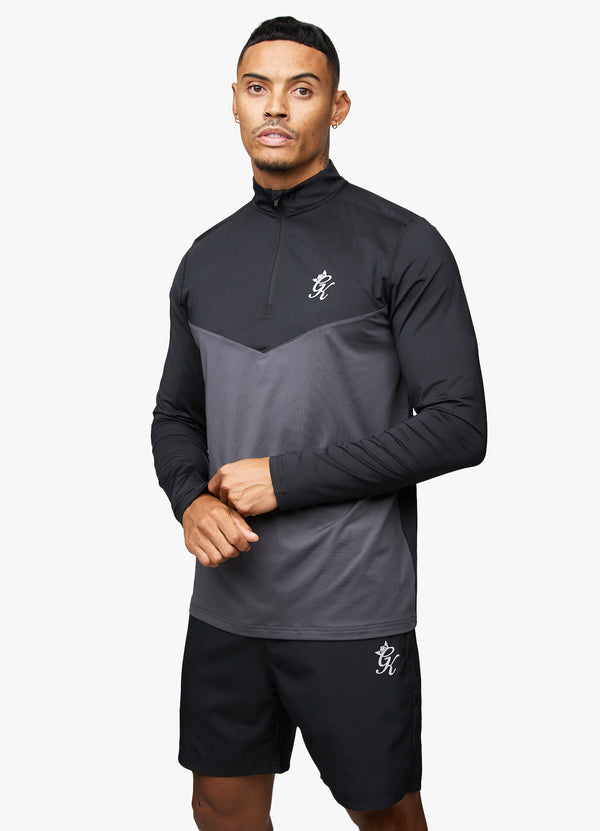 Gym King React 1/4 Zip - Black/Fossil Grey