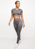 Gym King Formation Seamless Rib Ss Top - Gunmetal