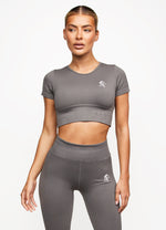 Gym King Formation Seamless Rib Ss Top - Gunmetal