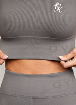 Gym King Formation Seamless Rib Ss Top - Gunmetal